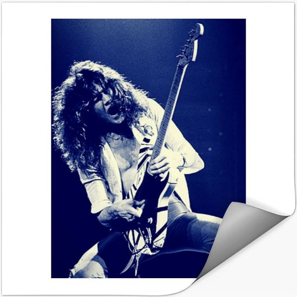Eddie Van Vh Halen Guitar Action Stickers-image