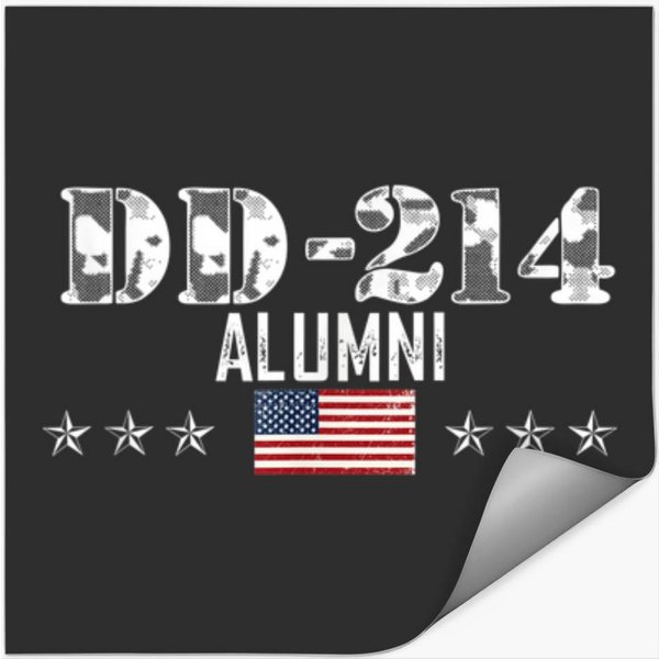 Dd214 T Gift Usa Armed Forces Alumni Us Flag Stickers-image
