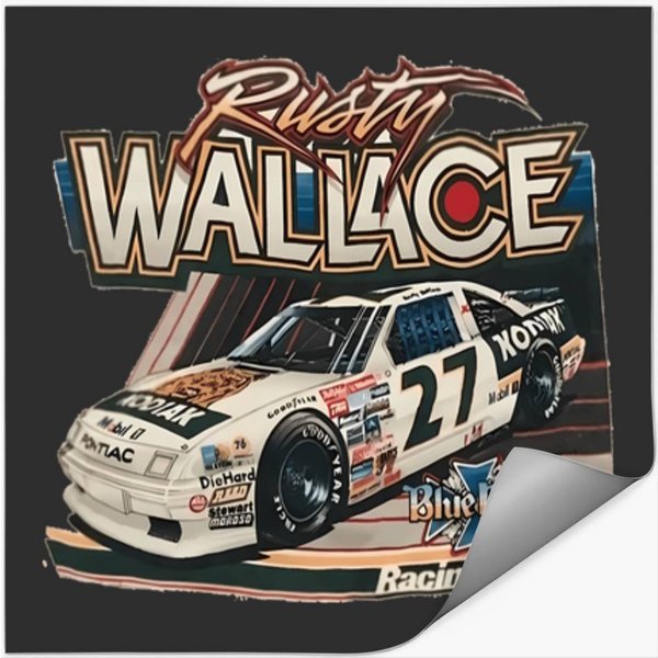 Vintage Racing Rusty Wallace Car Stickers-image