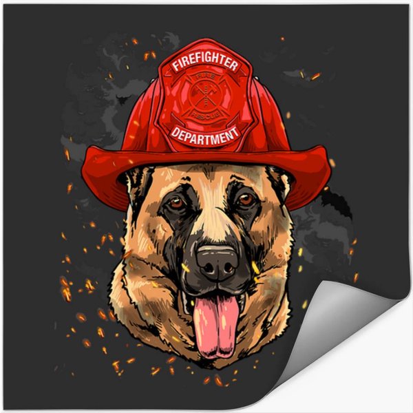 German Shepherd Pet Firefighter German Shepherd Fires Department Fireman Pet Dog 18 Stickers-image
