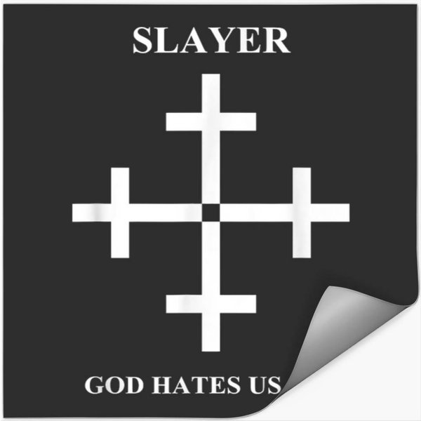 – God Hates Us All Cross Stickers-image