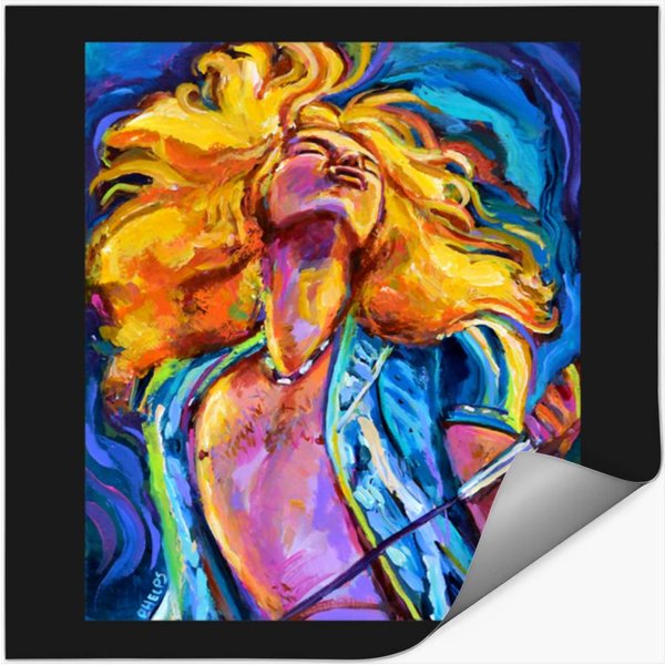 Robert Plant Wild Hair Portrait Stickers-image