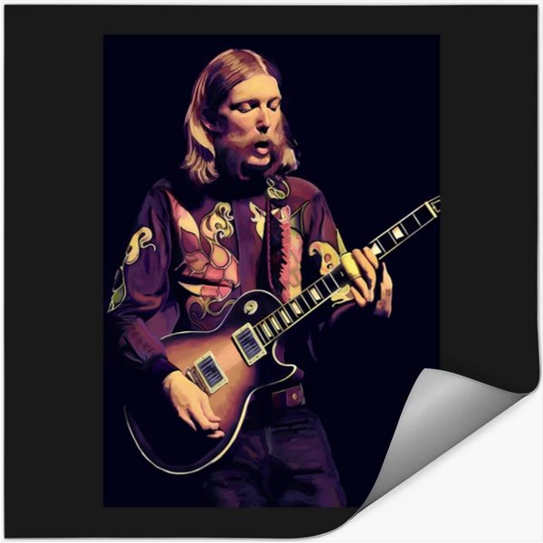 Duane Allman Art Painting Of Allman Brothers Guitarist Stickers-image