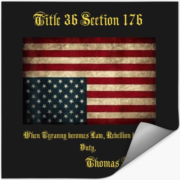 American Flag Distress Upside Down Thomas Jeffer Stickers-image