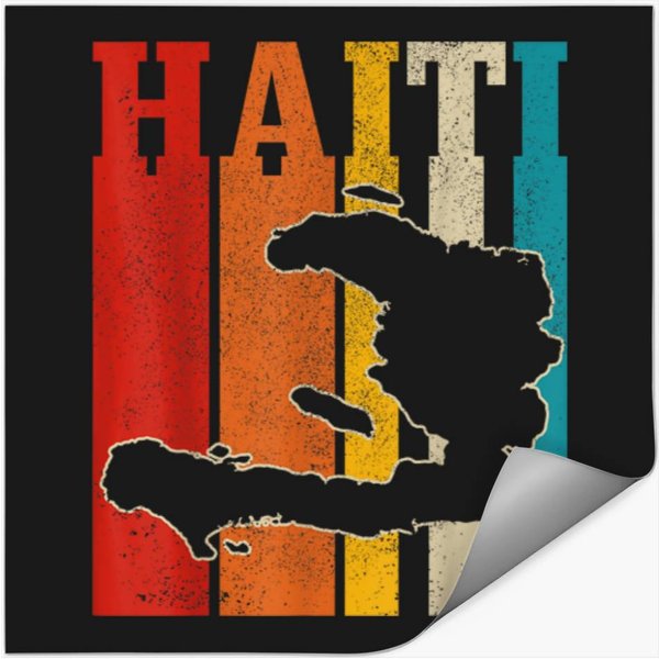 Haiti Vintage Haitian Pride Island Map Vintage H Stickers-image