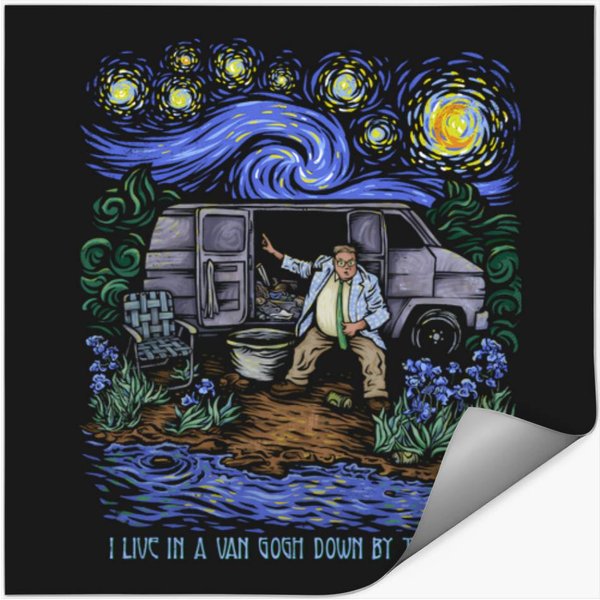 I-Live-In-A-Van-Gogh-Down-By-The-River T-Shirt Stickers-image
