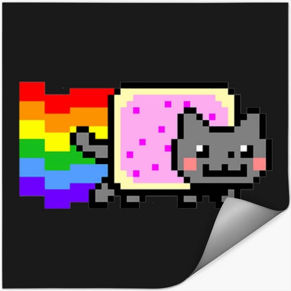 Nyan Cat With Rainbow T-Shirt Stickers-image