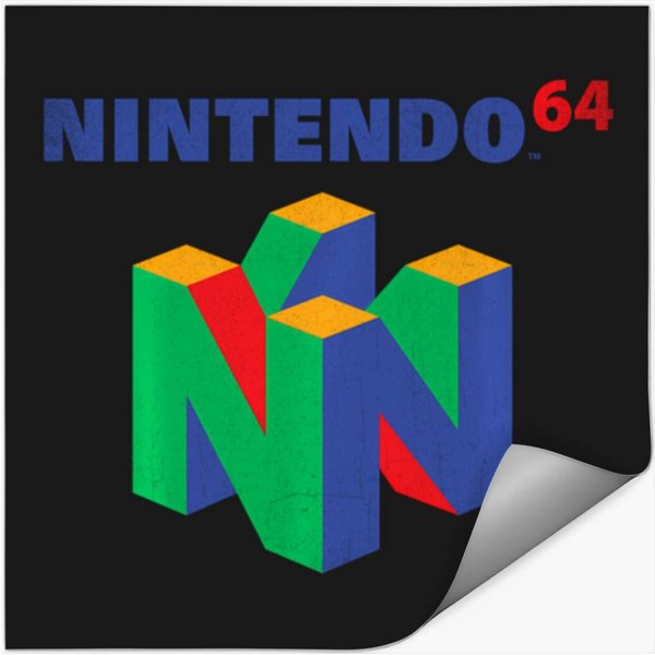 Nintendo 64 Classic Logo Retro Vintage Graphic Hoodie Stickers-image