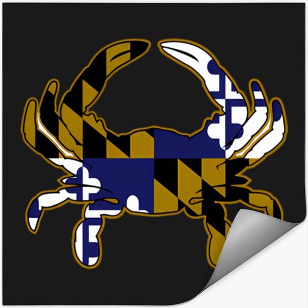 Maryland Crab Flag Baltimore Raven Color Purple White Gold Football Stickers-image