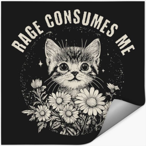 Cat Rage Consumes Me Stickers-image