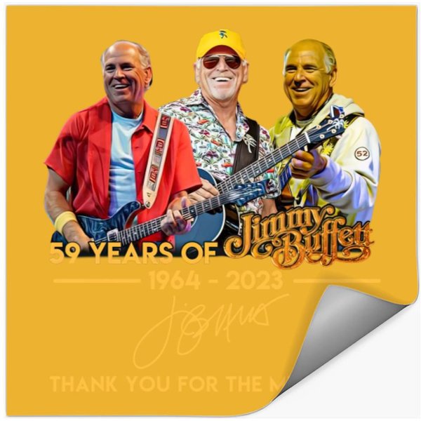 Vintage Jimmy Buffett 59 Years Anniversary 1964 - 2003 Stickers-image