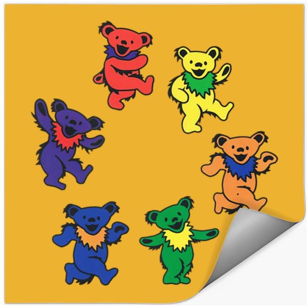 Grateful Happy Bear Dead Stickers-image
