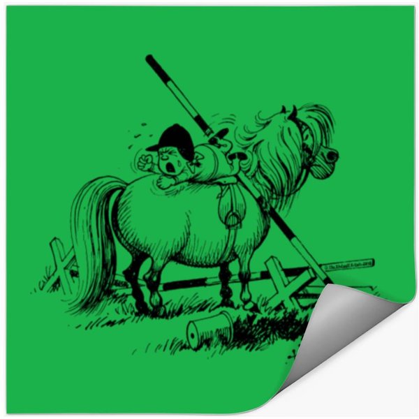 Thelwell Show Jumping Lazy Horse Stickers-image