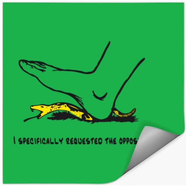 I Specifically Requested The Opposite Of This - Dont Tread On Me Parody Gadsden Flag With Snek Stickers-image