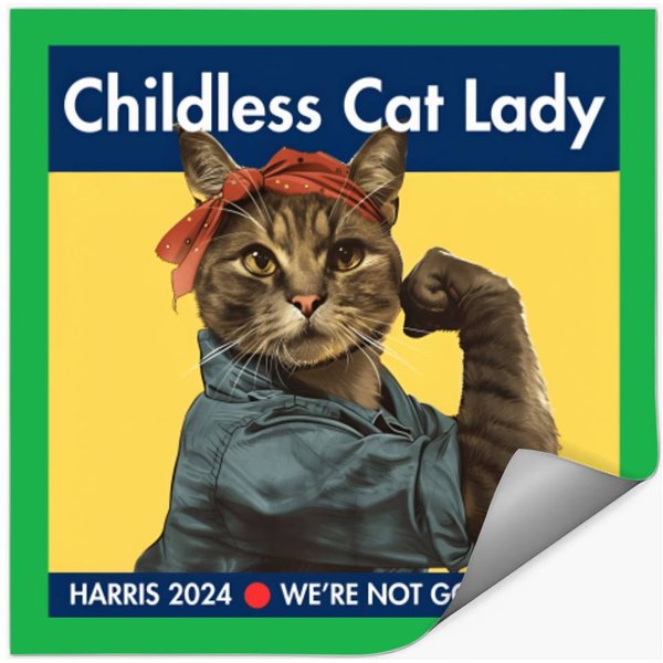 Harris 2024 Sticker | Kamala Harris | Funny Cat Sticker | United States-image