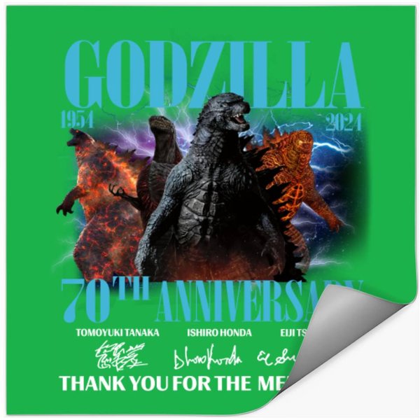 God Zilla 1954-2024 70Th Anniversary Thank You Stickers, God Zilla Stickers-image