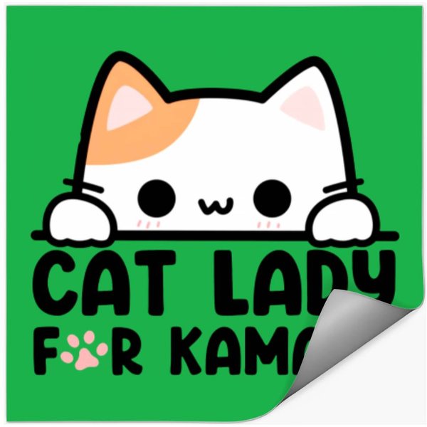 Cat Lady For Kamala Harris Sticker, Childless Cat Lady, Madam President-image
