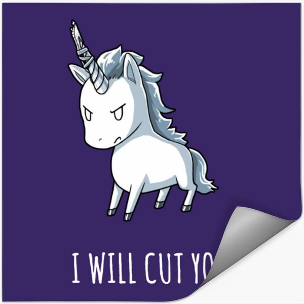 Stabby The Unicorn I Will Cut You Summer Essential Stickers-image