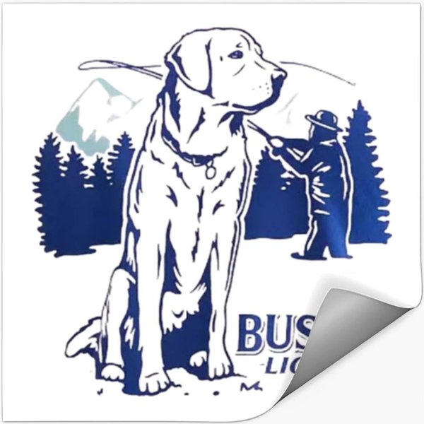 Busch Mountain Dog Outdoor Light Sticker - Beer Lover's Design-image