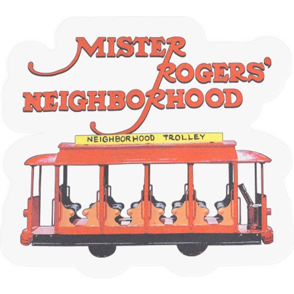 Mister Roger Neighborhood Trolly Light Blue Stickers-image