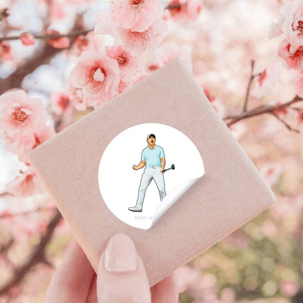 Rory Mcilroy Golf Celebrate Birdie Putt Sticker Stickers-image