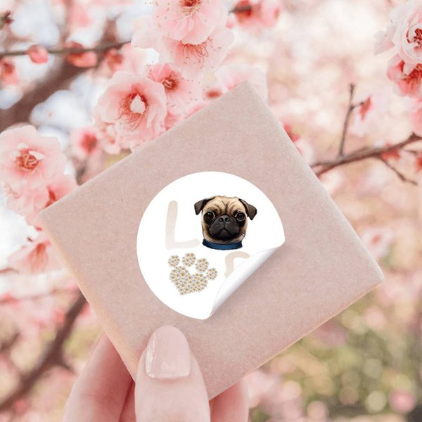 Pug Lover Dog 365 Love Pug Dog Paw Pet Rescue 93 Pugs Stickers-image