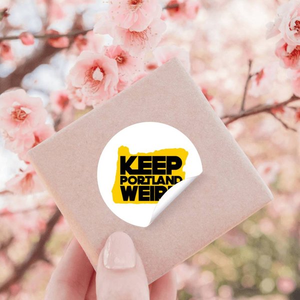 Keep Portland Weird Yellow Stickers-image
