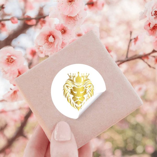 Golden Lion In Crown Stickers-image