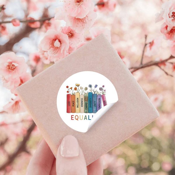 E Flower Books Equal Rights Social Justice Feminist Stickers-image