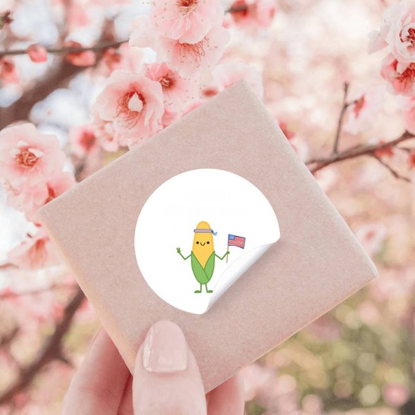 Corn In The Usa 4Th Of July Pun Stickers-image