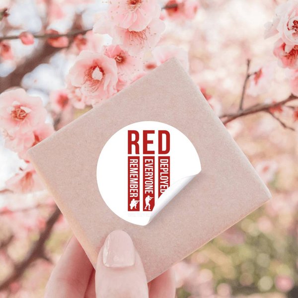 Red Remember Everyone Deployed Red Friday Veterans Day Stickers-image