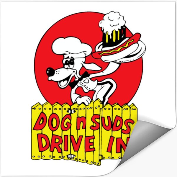 Dog N Suds Drive In Food Logo Chain Restaurant Stickers-image