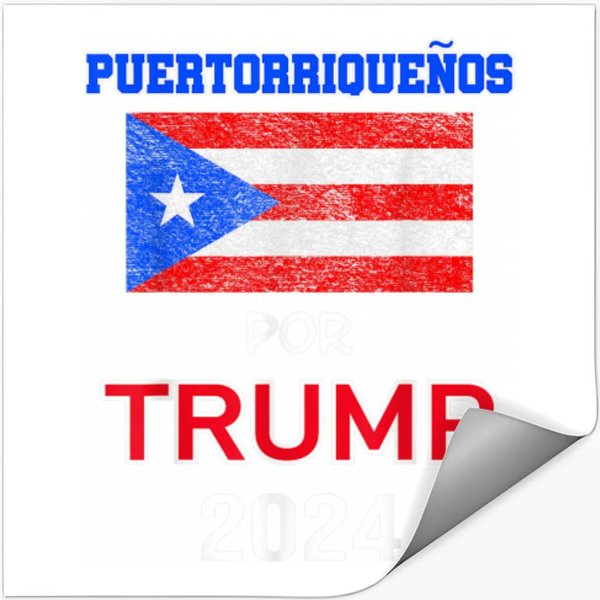 Puerto Ricans For Trump 2024 Puertorriqueos Trump Gift Stickers-image