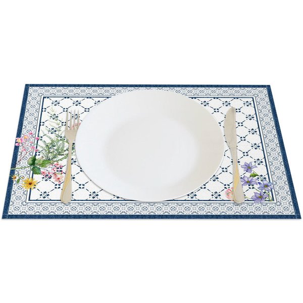 Aperturee Floral Slovakia Fresh Patterns Set of 4 Placemats, 14x12 Inch, 15.8 USD, placemats, CDJY00148-S