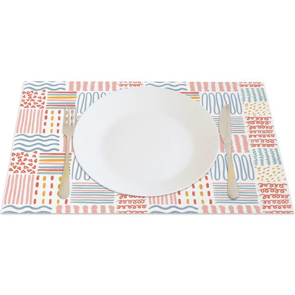 Aperturee Different Line Geometries Pattern Set of 4 Placemats, 14x12 Inch, 15.8 USD, placemats, CDJY00158-S