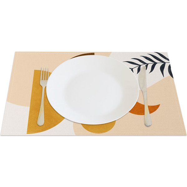 Aperturee Sweet Boho Elegant Geometry Moon Set of 4 Placemats, 14x12 Inch, 15.8 USD, placemats, CDJY00165-S