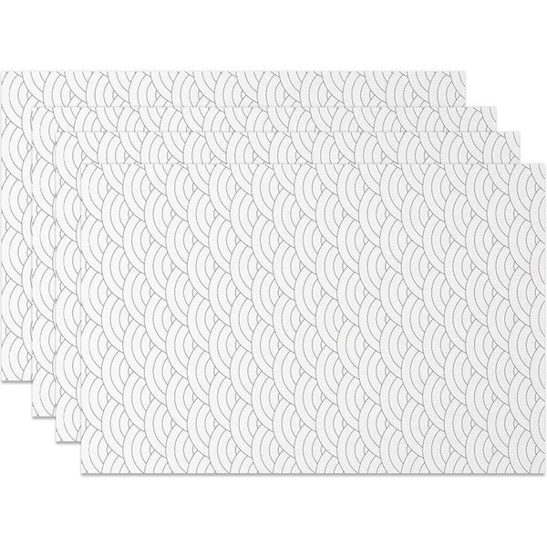 Aperturee Modern Black and White Striped Placemats Set of 4, Minimalist Geometric Line Art for Kitchen Dining Table, 14x12in (WxH), 15.8 USD, placem