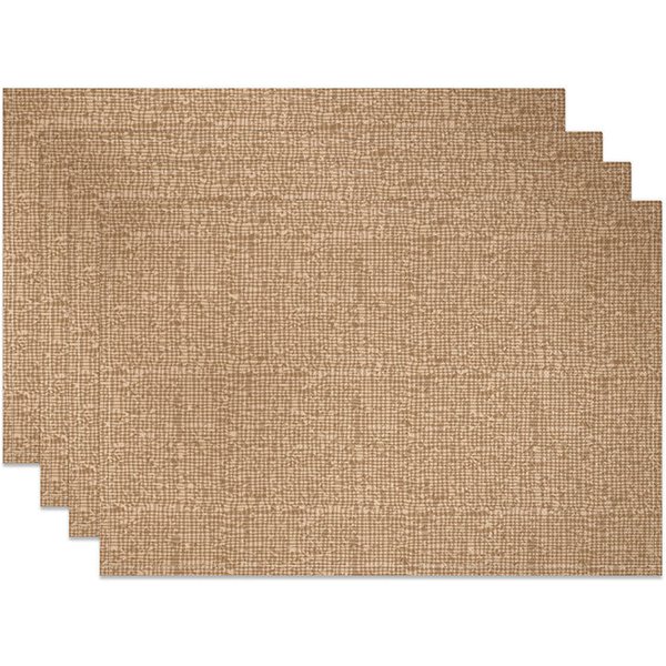 Aperturee Rustic Faux Linen Placemats Set of 4, Vintage Brown Burlap Texture for Farmhouse Kitchen Table Decor, 14x12in (WxH), 15.8 USD, placemats,
