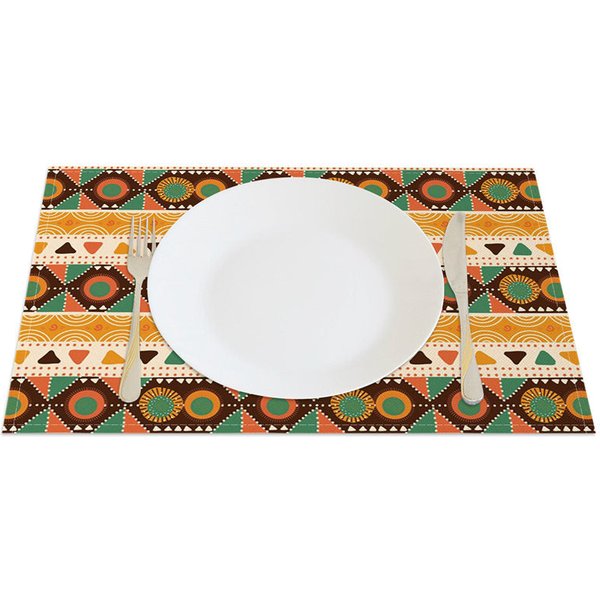 Aperturee Repeat Slovakia Patterns Warm Set of 4 Placemats, 14x12 Inch, 15.8 USD, placemats, CDLX00201-S
