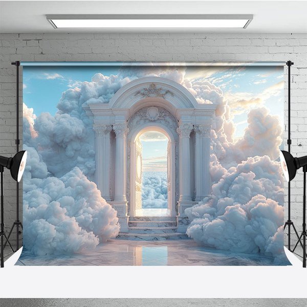 Aperturee White Arch Clouds Wonderland Fine Art Photo Backdrop, 3X2FT(1MX0.6M), 14 USD, fine art backdrops, DCHD1K14-M