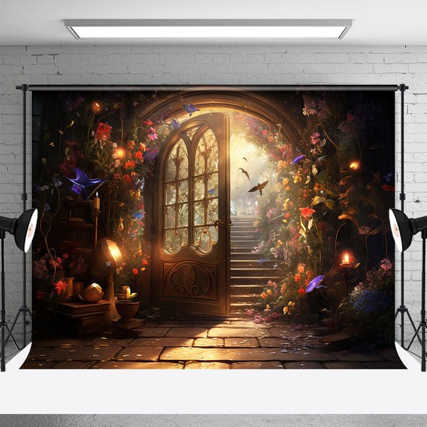 Aperturee Floral Fairy Tale World Spring Photography Backdrop, 3X2FT(1MX0.6M), 14 USD, floral backdrops, DCHD1L34-M