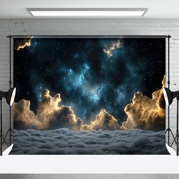 Aperturee Cosmic Starry Sky Night Cloudy Photography Backdrop, 3X2FT(1MX0.6M), 14 USD, science fiction backdrops, DCHD1L38-M