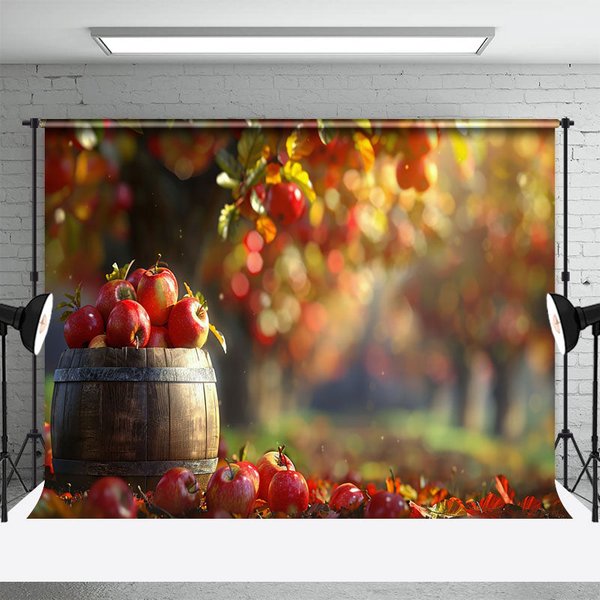Aperturee Bountiful Apple Orchard Bokeh Photography Backdrop, 3X2FT(1MX0.6M), 14 USD, autumn backdrops, DCHD1L44-M