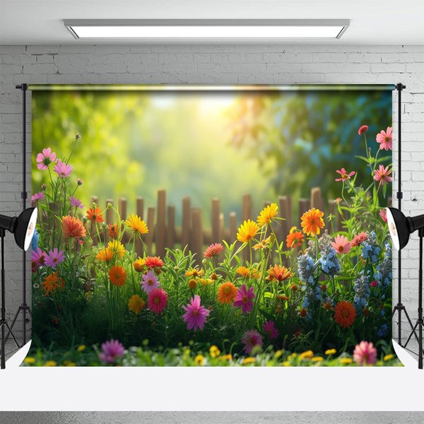 Aperturee Floral Sunshine Green Plant Garden Spring Backdrop, 3X2FT(1MX0.6M), 14 USD, spring backdrops, DCHD2L88-M
