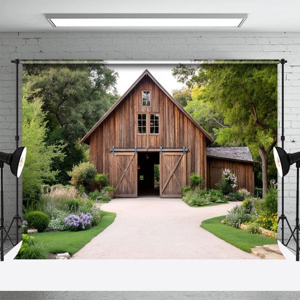 Aperturee Summer Forest Trees Wooden Cabin Photography Backdrop, 3X2FT(1MX0.6M), 14 USD, summer backdrops, DCHD6K02-M