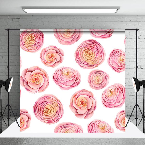 Aperturee Various Pink Flowers Repetitive Photography Backdrop, 3X2FT(1MX0.6M), 14 USD, floral backdrops, DCHD6K21-M