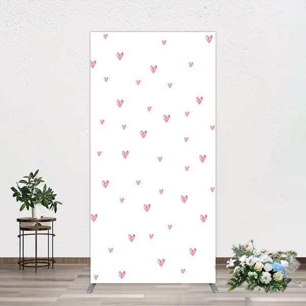 Aperturee Pink Sweet Heart Girls Birthday Rectangle Backdrop, 1.6 x 4 ft (0.5 x 1.2 m), 98.18 USD, arch backdrop kit, DMGD1Y01CF-AJ