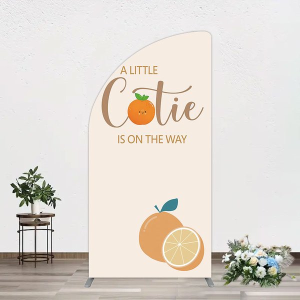 Aperturee Cutie On The Way Baby Shower Party Half Moon Arch Backdrop, 1.6 x 4 ft (0.5 x 1.2 m), 98.18 USD, arch backdrop kit, DMGD1Y03YL-AJ