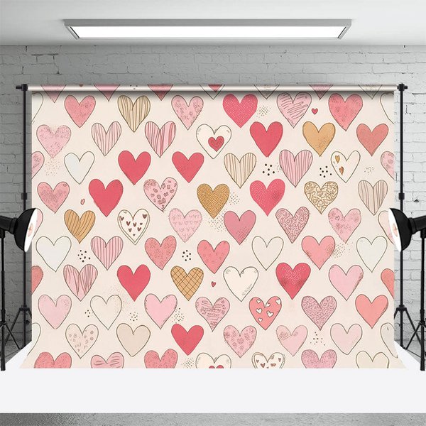 Aperturee Various Heart Shaped Pattern Valentines Day Backdrop, 3X2FT(1MX0.6M), 14 USD, valentines day backdrops, DMHD6Y15-M