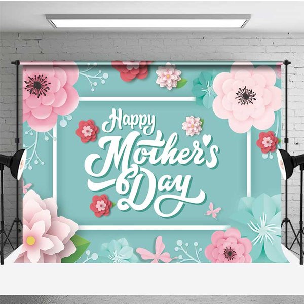 Aperturee Happy Mothers Day Backdrop Pink Floral Studio Background